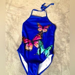 Gymboree Girls Butterfly Blue Bathing Suit